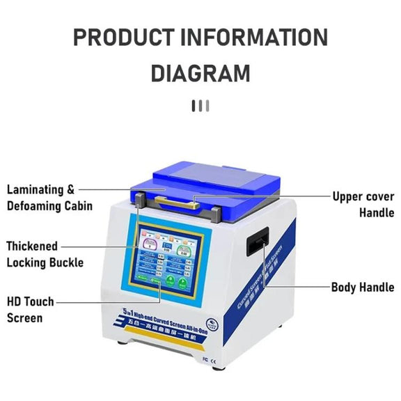 YYD YD-636 UV Curing Laminating Defoaming All-in-One, Plug:UK Plug