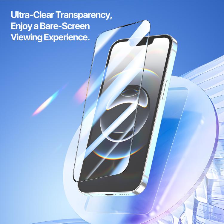 For iPhone 16e DUX DUCIS Roga Series 2.5D HD Fully Transparent Tempered Screen Protector with Dust Removal Quick-Attach Box