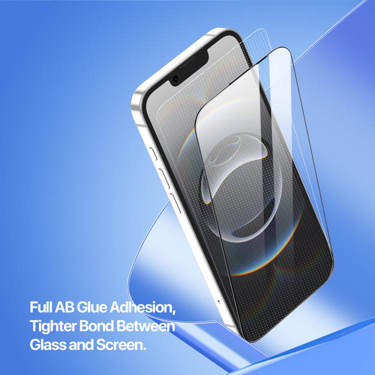 For iPhone 16e DUX DUCIS Roga Series 2.5D HD Fully Transparent Tempered Screen Protector with Dust Removal Quick-Attach Box