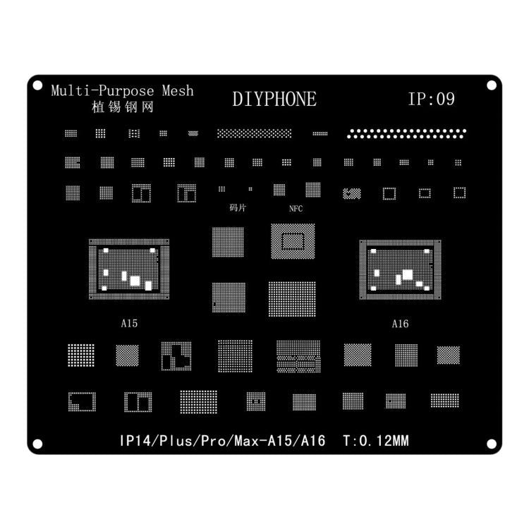 Precision laser-cut Accurate Positioning Anti-shift BGA Reballing Stencil, Model:For iPhone 14-14 Pro Max