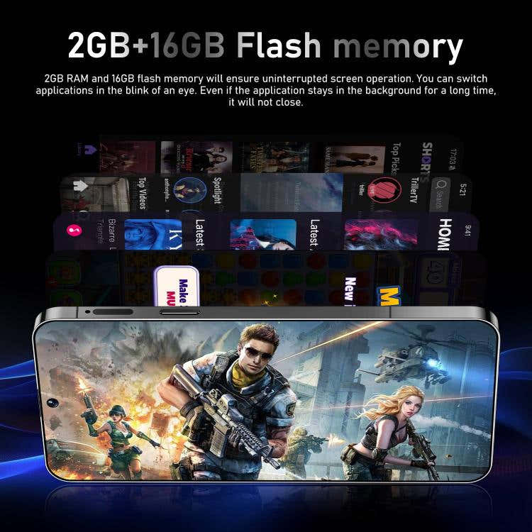 Reno13 Pro / ZKU290, 2GB+16GB, 6.56 inch Android 8.1 MTK6580A Quad Core, Network: 3G, Dual SIM, Plug:AU Plug(Blue)