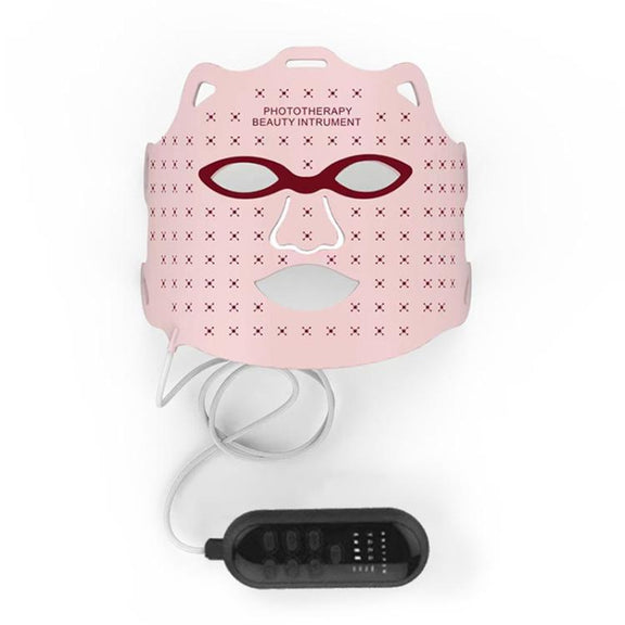 WG-SP-1103 LED Colorful Photon Rejuvenation Mask Facial Beauty Instrument, Regular, Plug:EU Plug(Pink)