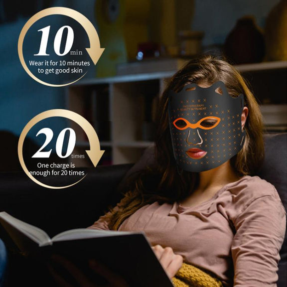 WG-SP-1103 LED Colorful Photon Rejuvenation Mask Facial Beauty Instrument, Regular, Plug:EU Plug(Pink)