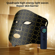 WG-B-M03 Vibration Massage Photon Mask Photon Rejuvenation Facial Beauty Device, EU Plug(Black)