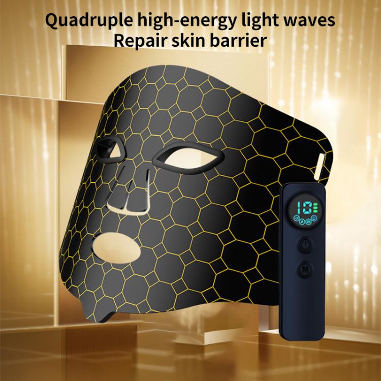 WG-B-M03 Vibration Massage Photon Mask Photon Rejuvenation Facial Beauty Device, US Plug(Black)