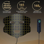 WG-B-M03 Vibration Massage Photon Mask Photon Rejuvenation Facial Beauty Device, EU Plug(Black)