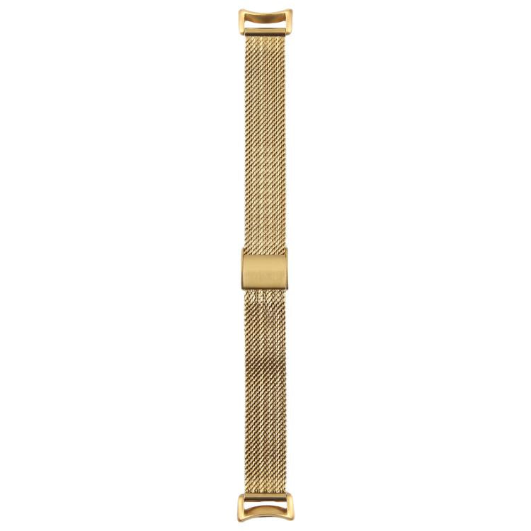 For Xiaomi Smart Band 9 / 8 Integrated Buckle Embossed Milanese Metal Watch Band(Gold)