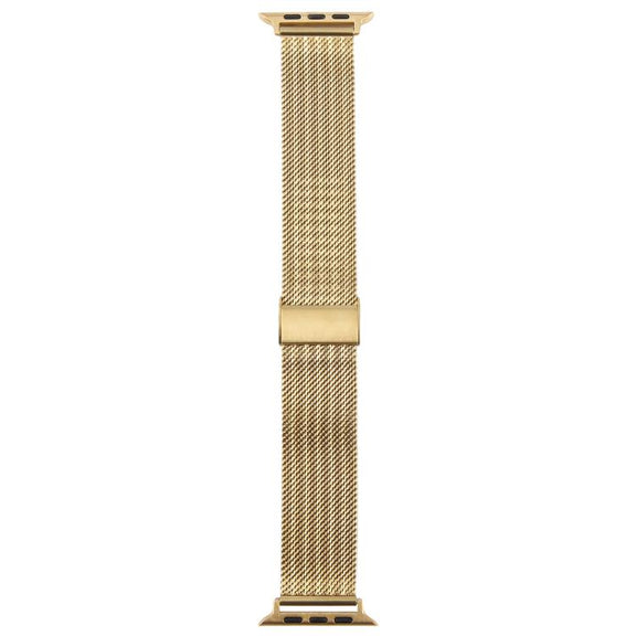 For Apple Watch 42mm / 41mm / 40mm / 38mm Integrated Buckle Embossed Thick Milanese Metal Watch Band(Gold)