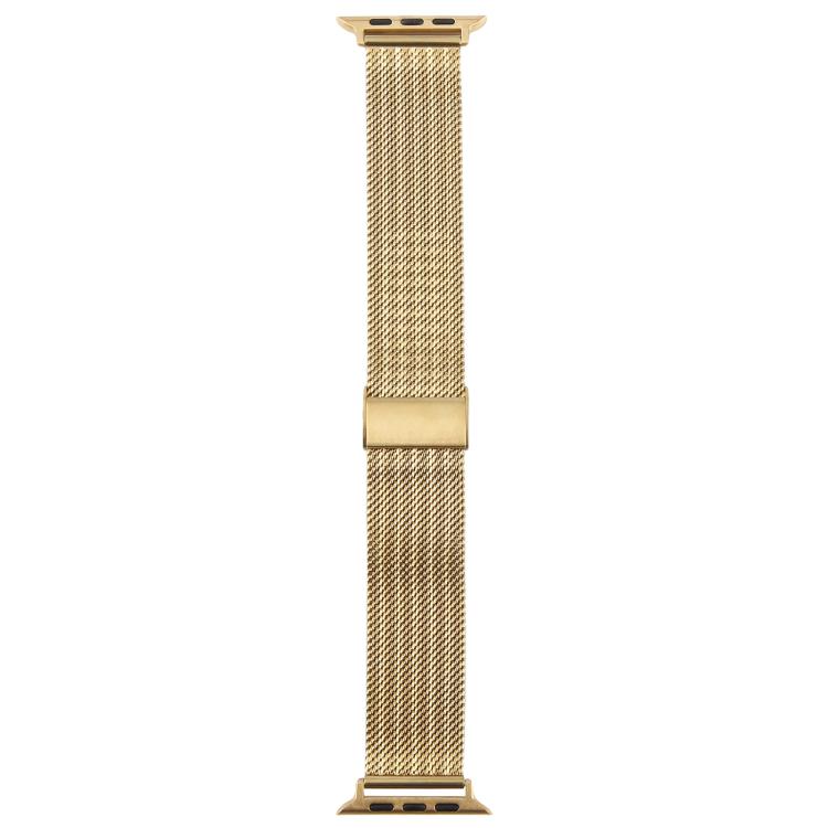 For Apple Watch 42mm / 41mm / 40mm / 38mm Integrated Buckle Embossed Thick Milanese Metal Watch Band(Gold)