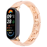 For Xiaomi Smart Band 9 / 8 Diamond Quick Release Chain Bracelet Metal Watch Band(Rose Gold)