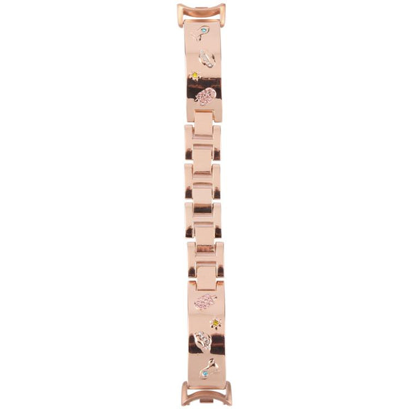 For Xiaomi Smart Band 9 / 8 Diamond Quick Release Chain Bracelet Metal Watch Band(Rose Gold)
