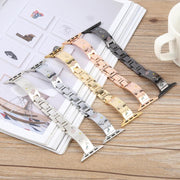 For Apple Watch 42mm / 41mm / 40mm / 38mm Diamond Quick Release Chain Bracelet Metal Watch Band(Silver)