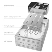 Multifunctional Commercial Stainless Steel Thick Electric Fryer Electric Boiler, Single Cylinder 6L+Timer(US Plug)