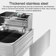 Multifunctional Commercial Stainless Steel Thick Electric Fryer Electric Boiler, Single Cylinder 6L+Timer(US Plug)