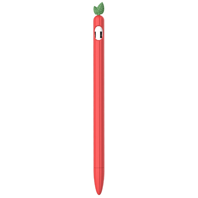 For Apple Pencil 1 Contrasting Color Mint Leaf Silicone Non-slip Protective Cover(Red)