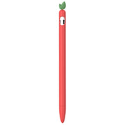 For Apple Pencil 1 Contrasting Color Mint Leaf Silicone Non-slip Protective Cover(Red)
