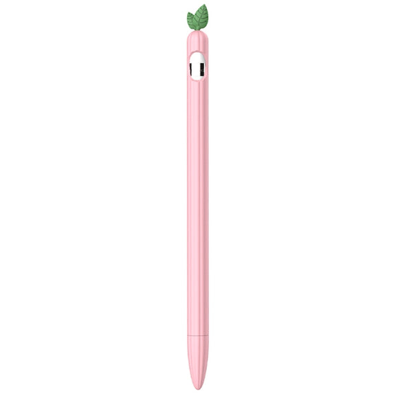 For Apple Pencil 1 Contrasting Color Mint Leaf Silicone Non-slip Protective Cover(Pink)