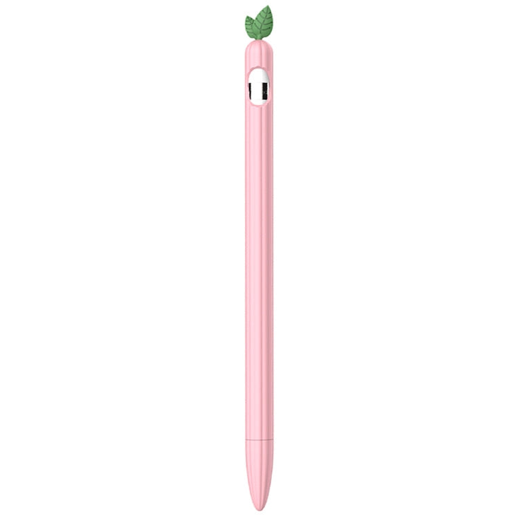 For Apple Pencil 1 Contrasting Color Mint Leaf Silicone Non-slip Protective Cover(Pink)