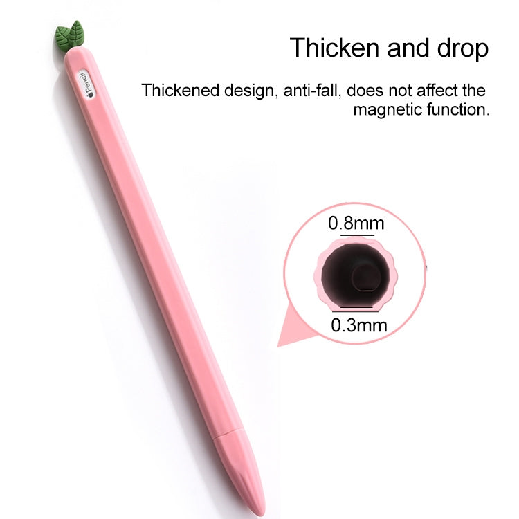 For Apple Pencil 1 Contrasting Color Mint Leaf Silicone Non-slip Protective Cover(Yellow)