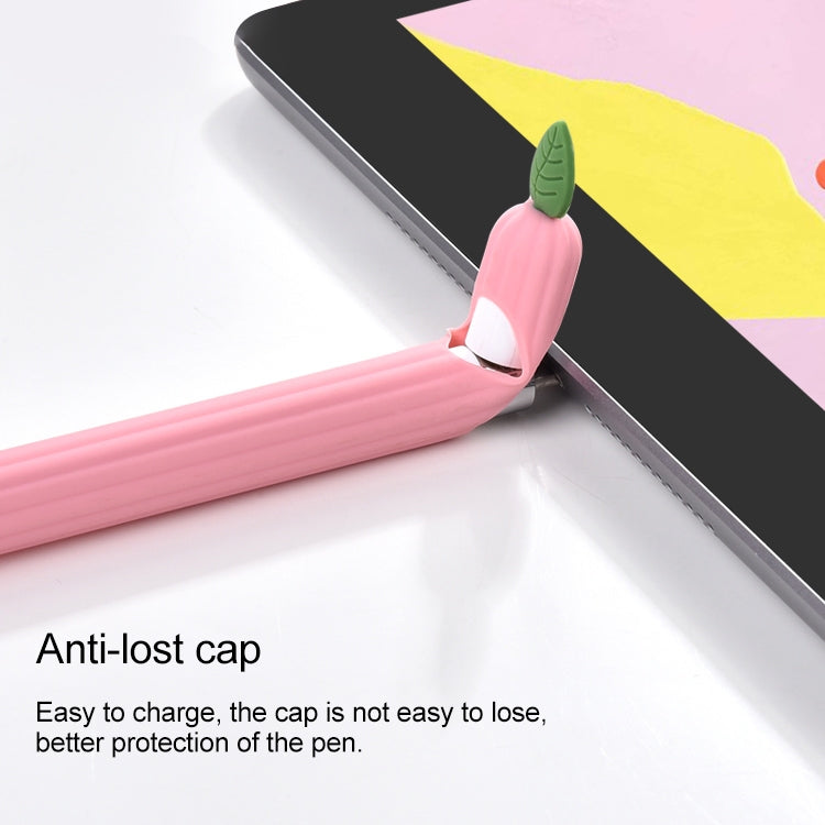 For Apple Pencil 1 Contrasting Color Mint Leaf Silicone Non-slip Protective Cover(Yellow)