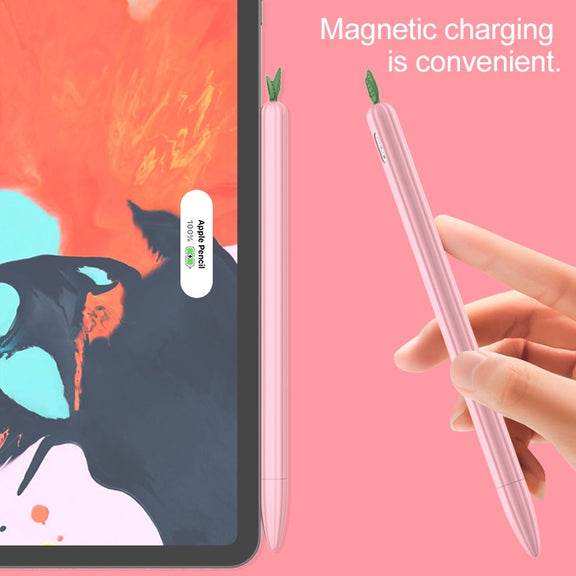 For Apple Pencil 1 Contrasting Color Mint Leaf Silicone Non-slip Protective Cover(Yellow)