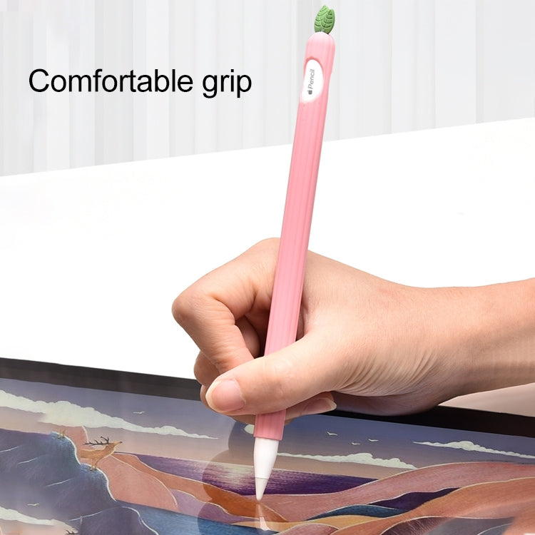 For Apple Pencil 1 Contrasting Color Mint Leaf Silicone Non-slip Protective Cover(Yellow)