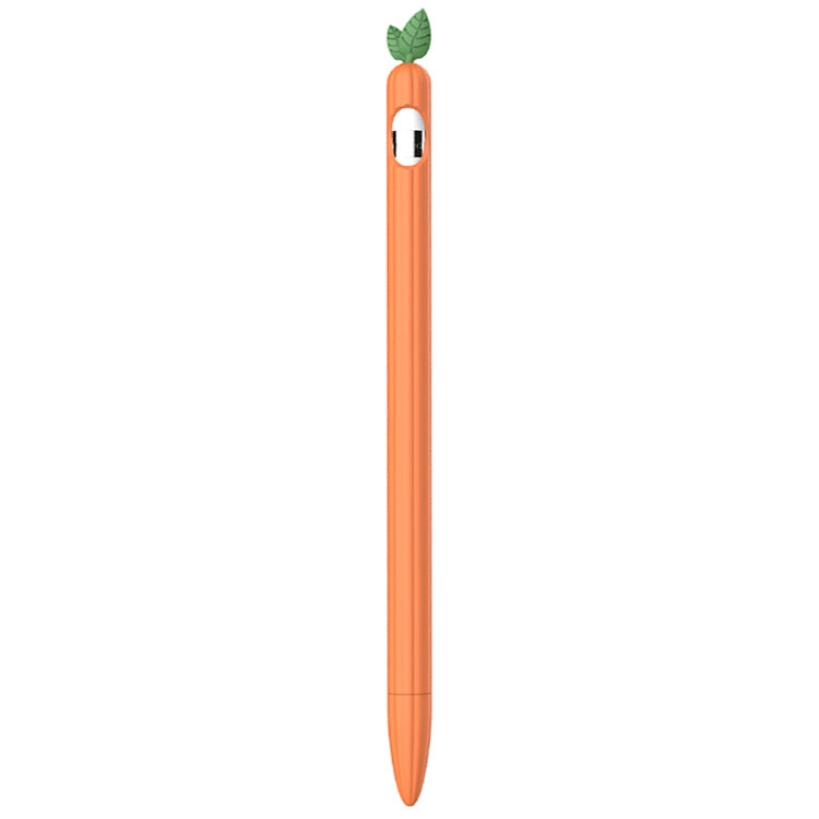 For Apple Pencil 1 Contrasting Color Mint Leaf Silicone Non-slip Protective Cover(Orange)