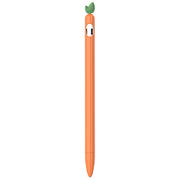 For Apple Pencil 1 Contrasting Color Mint Leaf Silicone Non-slip Protective Cover(Orange)