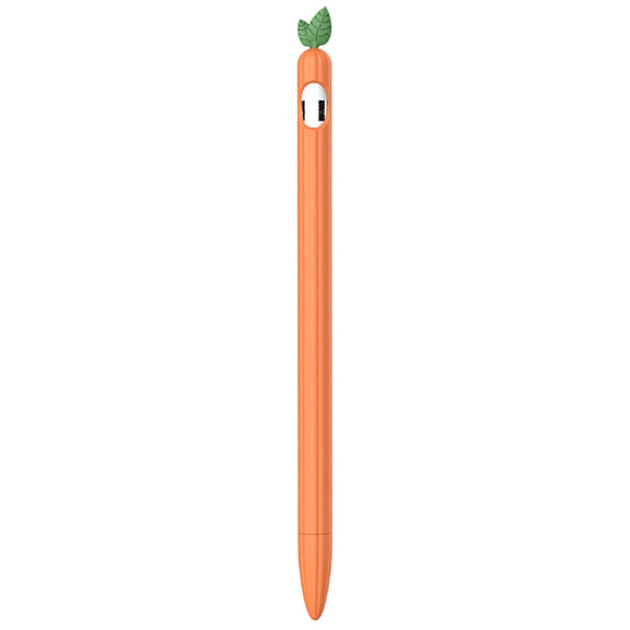For Apple Pencil 1 Contrasting Color Mint Leaf Silicone Non-slip Protective Cover(Orange)