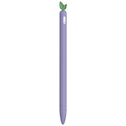 For Apple Pencil 2 Contrasting Color Mint Leaf Silicone Non-slip Protective Cover(Purple)