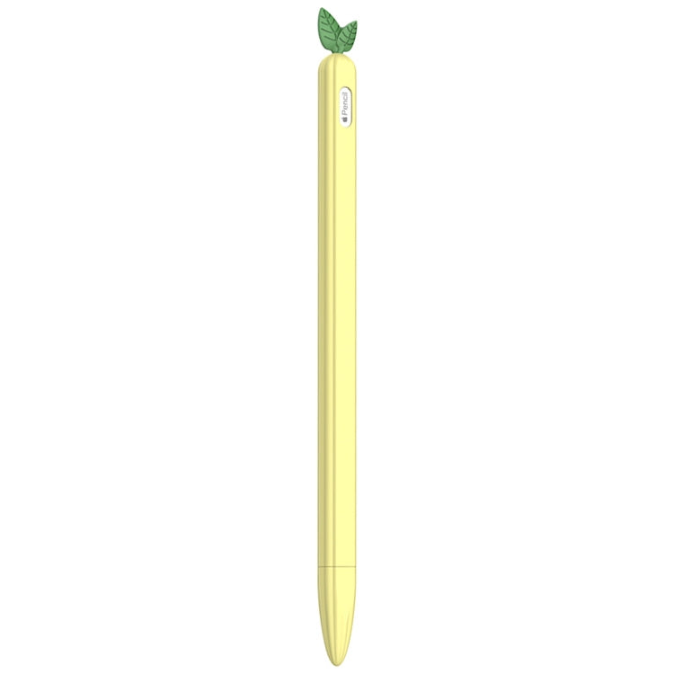 For Apple Pencil 2 Contrasting Color Mint Leaf Silicone Non-slip Protective Cover(Yellow)