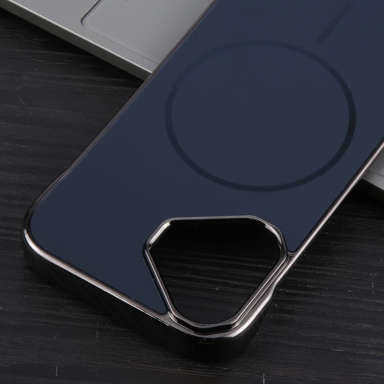 For iPhone 16 Electroplating Frameless Frosted Anti-Glare PC MagSafe Phone Case(Black)