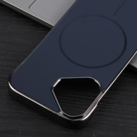 For iPhone 16 Electroplating Frameless Frosted Anti-Glare PC MagSafe Phone Case(Black)