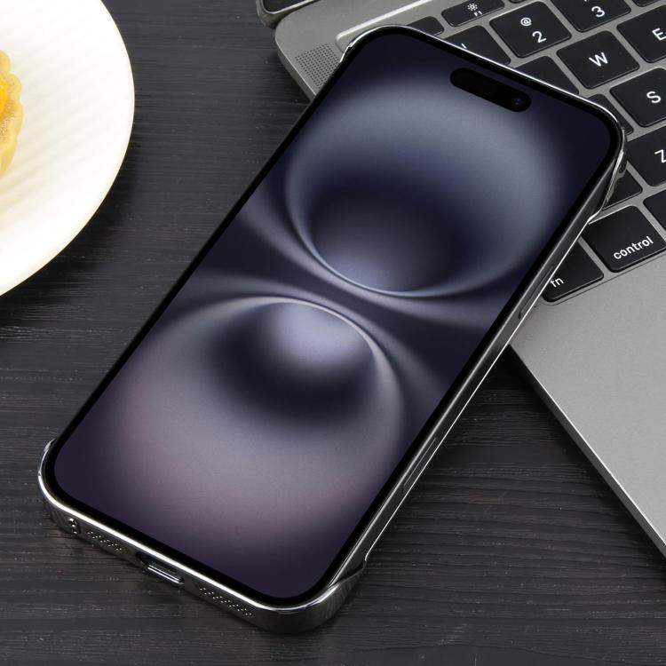 For iPhone 16 Electroplating Frameless Frosted Anti-Glare PC MagSafe Phone Case(Titanium Gray)