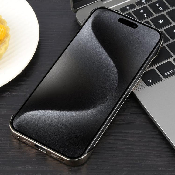 For iPhone 15 Pro Electroplating Frameless Frosted Anti-Glare PC MagSafe Phone Case(Desert Gold)
