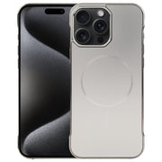 For iPhone 15 Pro Electroplating Frameless Frosted Anti-Glare PC MagSafe Phone Case(Titanium Gray)