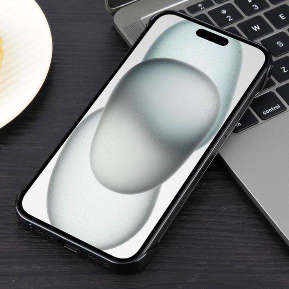 For iPhone 15 Plus / 14 Plus Electroplating Frameless Frosted Anti-Glare PC MagSafe Phone Case(Black)