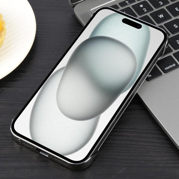 For iPhone 15 Plus / 14 Plus Electroplating Frameless Frosted Anti-Glare PC MagSafe Phone Case(Titanium Gray)