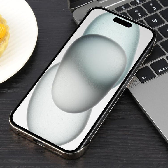 For iPhone 15 Electroplating Frameless Frosted Anti-Glare PC MagSafe Phone Case(Desert Gold)