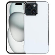 For iPhone 15 Electroplating Frameless Frosted Anti-Glare PC MagSafe Phone Case(Silver White)