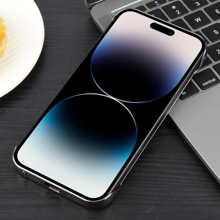 For iPhone 14 Pro Electroplating Frameless Frosted Anti-Glare PC MagSafe Phone Case(Titanium Gray)