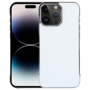 For iPhone 14 Pro Max Electroplating Frameless Frosted Anti-Glare PC MagSafe Phone Case(Silver White)