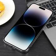 For iPhone 14 Pro Max Electroplating Frameless Frosted Anti-Glare PC MagSafe Phone Case(Silver White)