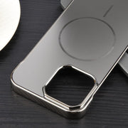 For iPhone 14 Pro Max Electroplating Frameless Frosted Anti-Glare PC MagSafe Phone Case(Titanium Gray)