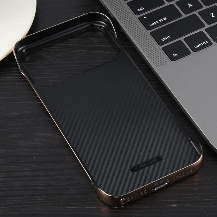 For iPhone 17 Pro Max Electroplating Frameless Frosted Anti-Glare PC MagSafe Phone Case(Desert Gold)