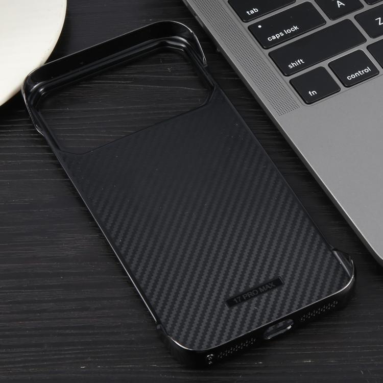 For iPhone 17 Pro Max Electroplating Frameless Frosted Anti-Glare PC MagSafe Phone Case(Black)