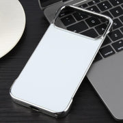 For iPhone 17 Pro Max Electroplating Frameless Frosted Anti-Glare PC MagSafe Phone Case(Silver White)