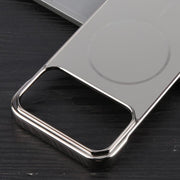 For iPhone 17 Pro Max Electroplating Frameless Frosted Anti-Glare PC MagSafe Phone Case(Titanium Gray)