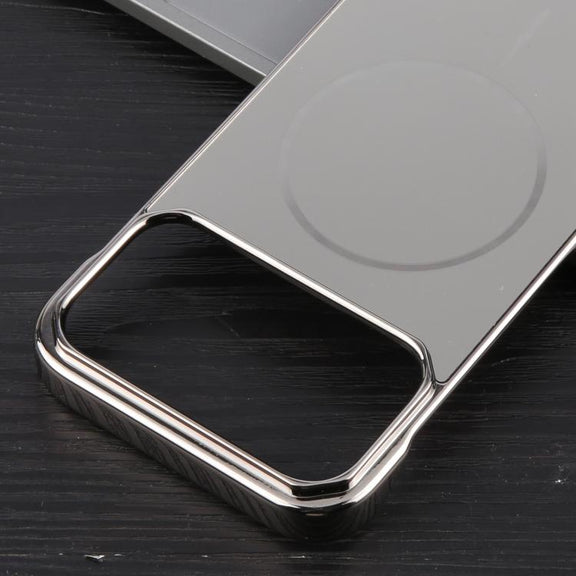 For iPhone 17 Pro Max Electroplating Frameless Frosted Anti-Glare PC MagSafe Phone Case(Titanium Gray)