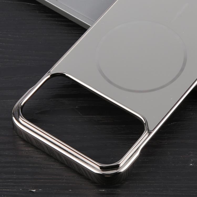 For iPhone 17 Pro Max Electroplating Frameless Frosted Anti-Glare PC MagSafe Phone Case(Titanium Gray)